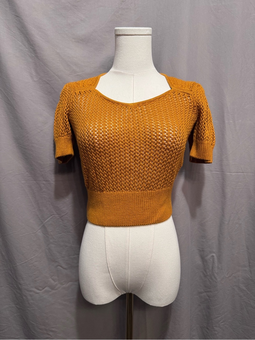 7 for All Mankind Sweetheart Pointel Knit Sweater - Size S